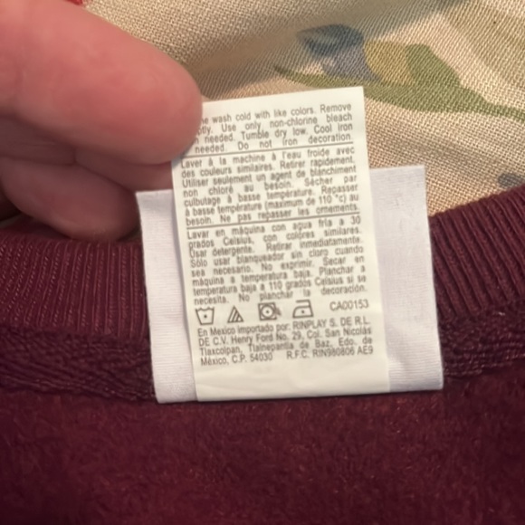 Vtg 80s CHAMPION REVERSE WEAVE Size XS  Red Wine Ribbed Collar Sleeve Logo NEW - Picture 11 of 16